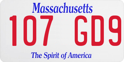 MA license plate 107GD9