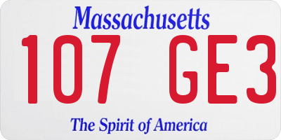 MA license plate 107GE3