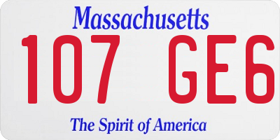 MA license plate 107GE6