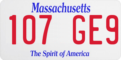 MA license plate 107GE9