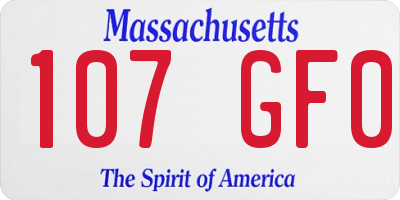 MA license plate 107GF0