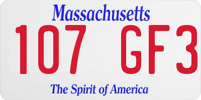 MA license plate 107GF3