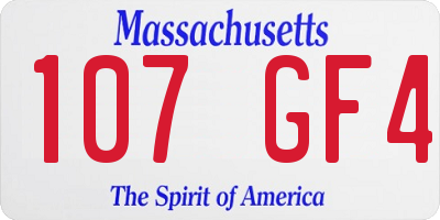 MA license plate 107GF4