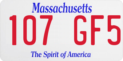 MA license plate 107GF5