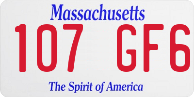 MA license plate 107GF6