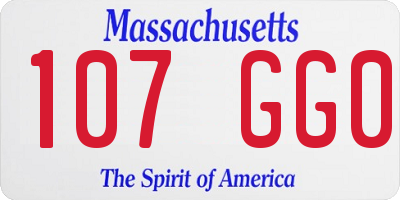 MA license plate 107GG0