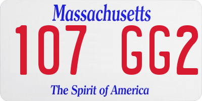 MA license plate 107GG2