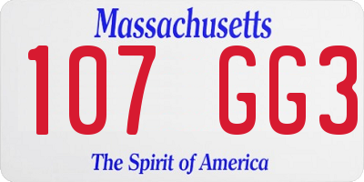 MA license plate 107GG3