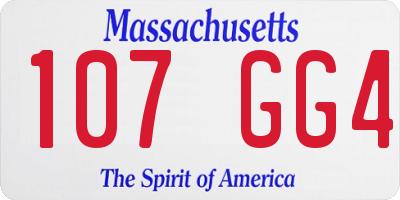 MA license plate 107GG4