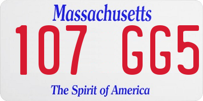 MA license plate 107GG5