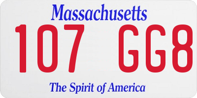 MA license plate 107GG8