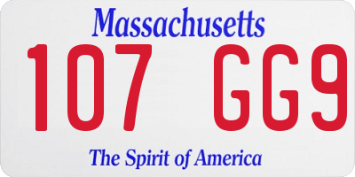 MA license plate 107GG9