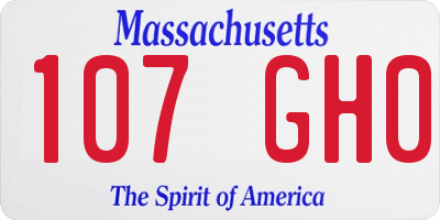 MA license plate 107GH0