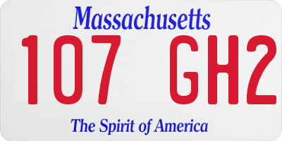 MA license plate 107GH2