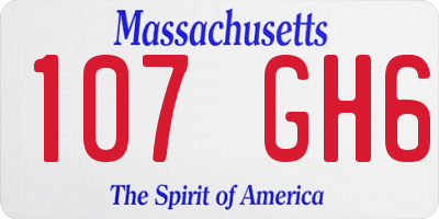 MA license plate 107GH6