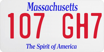 MA license plate 107GH7