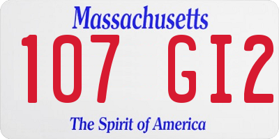 MA license plate 107GI2