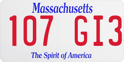 MA license plate 107GI3