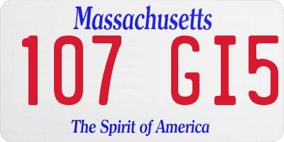 MA license plate 107GI5