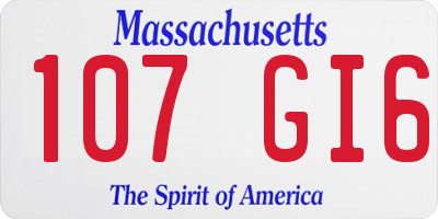 MA license plate 107GI6