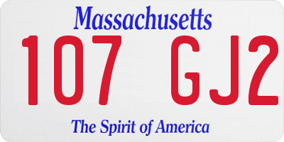 MA license plate 107GJ2