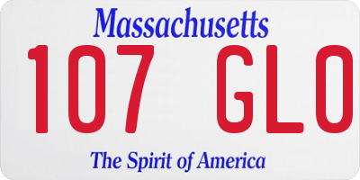 MA license plate 107GL0