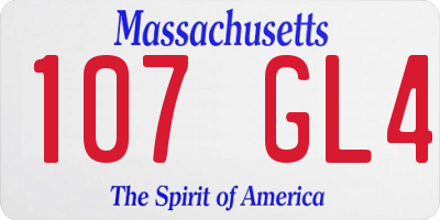 MA license plate 107GL4