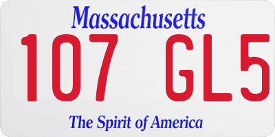 MA license plate 107GL5