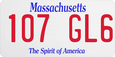 MA license plate 107GL6