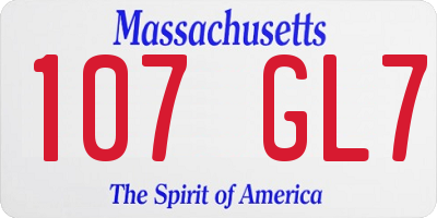 MA license plate 107GL7