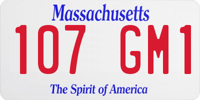 MA license plate 107GM1