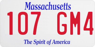 MA license plate 107GM4