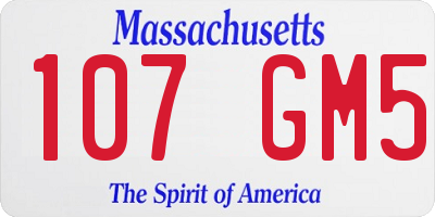 MA license plate 107GM5