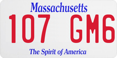 MA license plate 107GM6