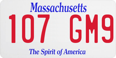 MA license plate 107GM9