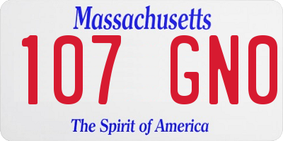 MA license plate 107GN0