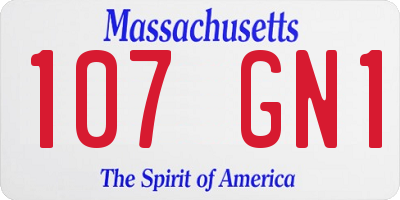 MA license plate 107GN1