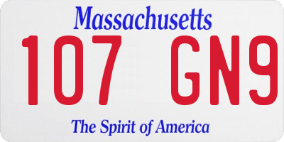 MA license plate 107GN9