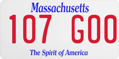 MA license plate 107GO0