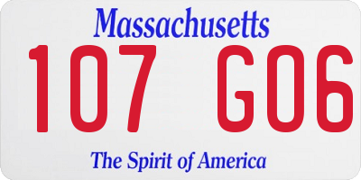 MA license plate 107GO6