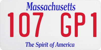 MA license plate 107GP1