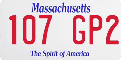 MA license plate 107GP2