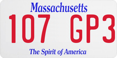 MA license plate 107GP3