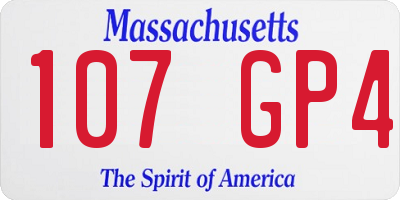 MA license plate 107GP4
