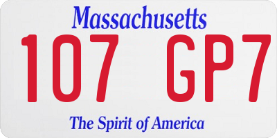 MA license plate 107GP7