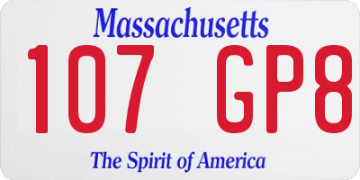 MA license plate 107GP8