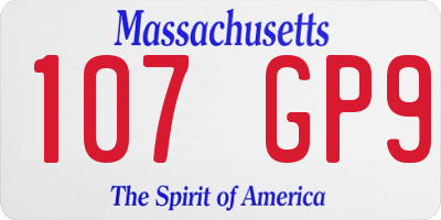 MA license plate 107GP9