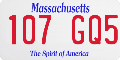MA license plate 107GQ5