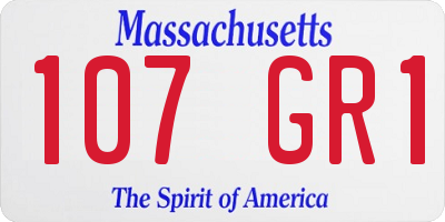 MA license plate 107GR1