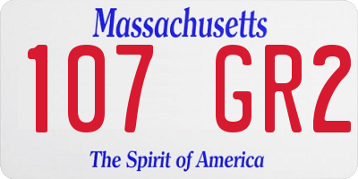 MA license plate 107GR2